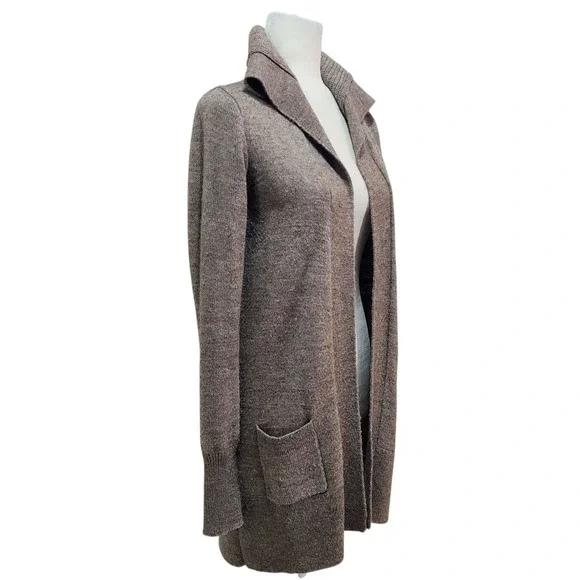 J. Crew Alpaca Blend Cardigan Sweater‎ Open Front Beige Brown Cozy Layering - M - Picture 3 of 9